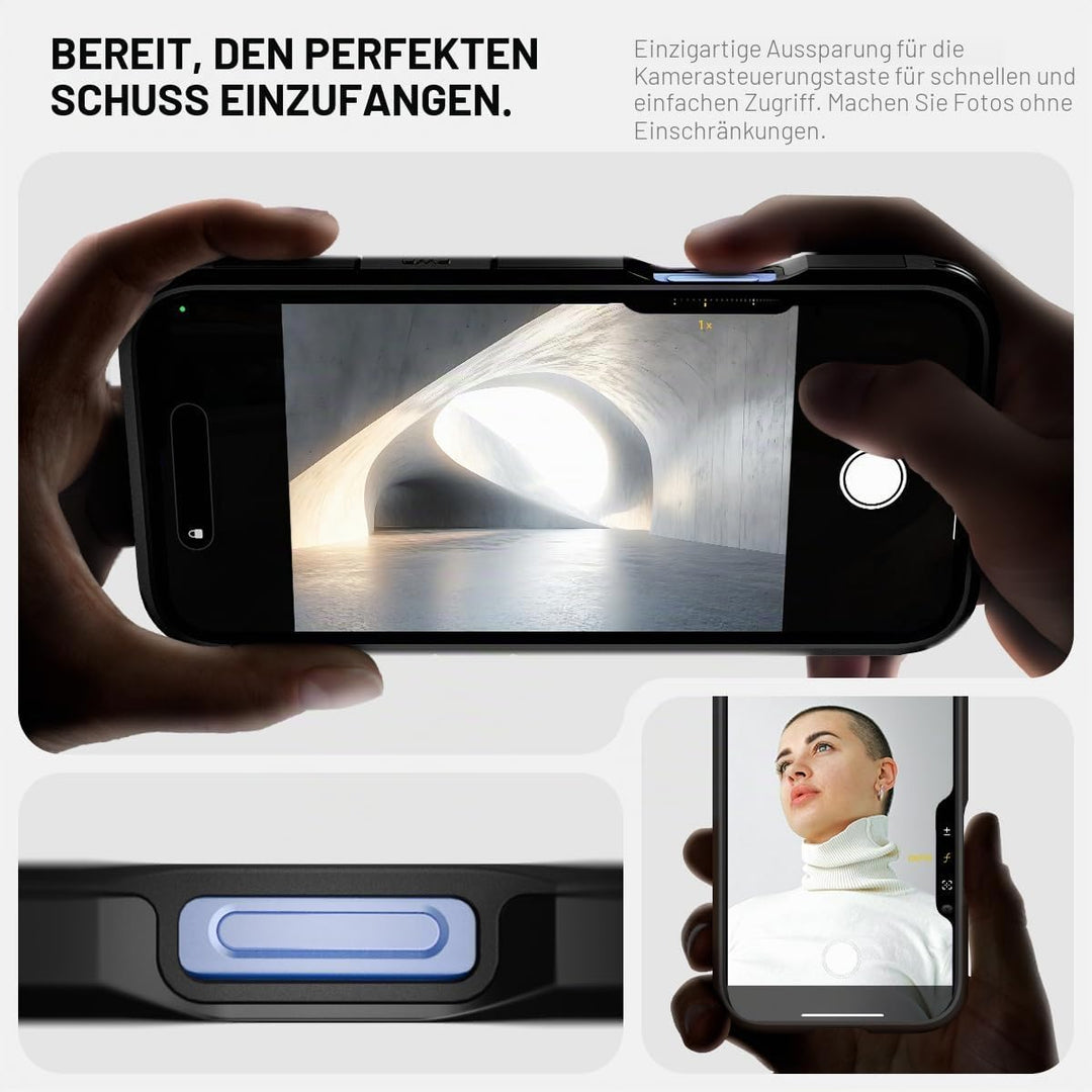 Spigen Tough Armor (AI) MagFit Hülle für iPhone 16, Kompatibel mit MagSafe Zubehör -Schwarz iPhone 1