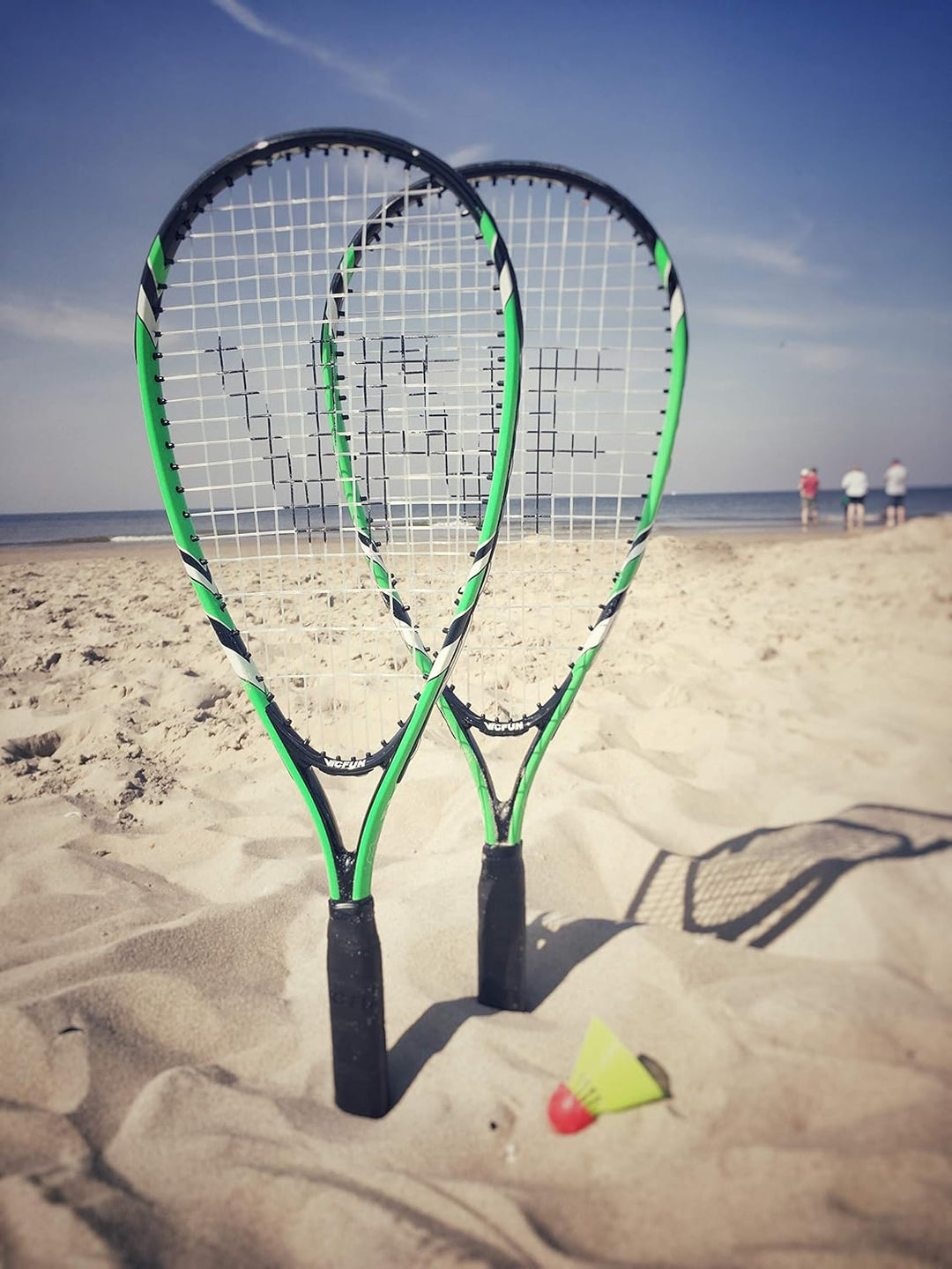 VICFUN Speed Badminton 100 Set - versch. Farben Schwarz/Grün Single, Schwarz/Grün Single