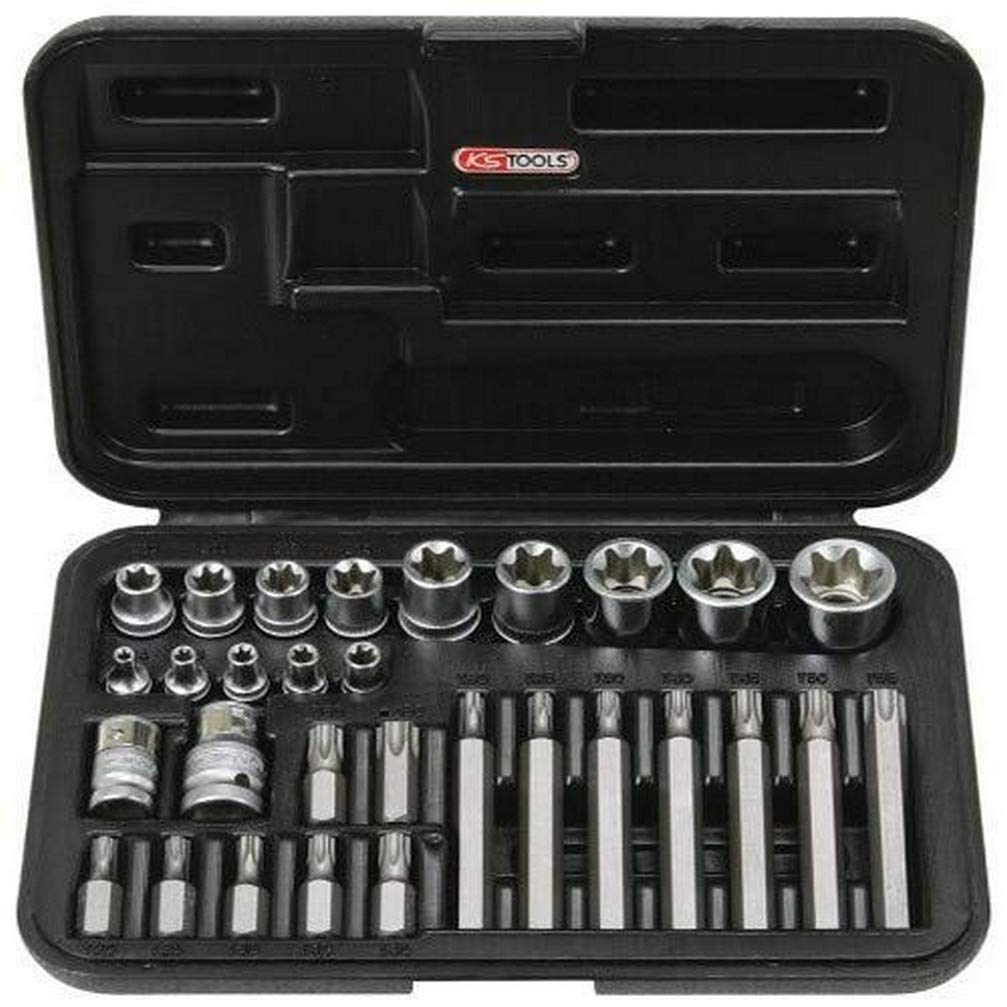 KS Tools 922.4301 von 30 Stück gebohrt 1/10,2 cm – 3/20,3 cm – 1/2 Torx E4 – E24 – T20 – T55