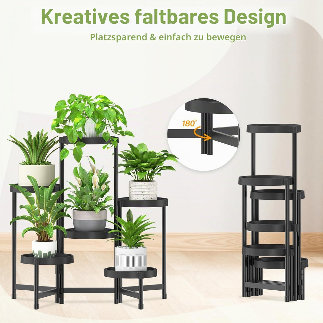 iDavosic.ly Pflanzenständer Metall Kunststoffe mit 6 Ebenen, Blumenständer Plant Stand Indoor Outdoo