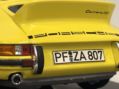 Norev- Porsche 911 RS Touring 1973-Yellow & Black Miniaturauto aus der Kollektion, 187638, Gelb/Nell