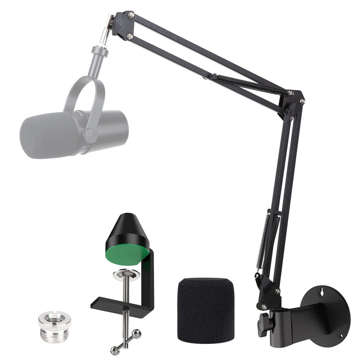 YOUSHARES Mikrofon Arm, Mikrofon Wandhalterung, Metall Tisch Mounting Klemme mit Popschutz für Shure