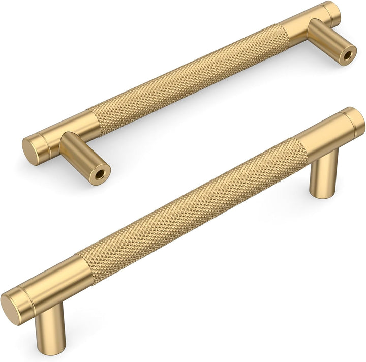 Amerdeco 10 Stück Champagner Bronze Schrankgriffe 128mm Lochabstand, Aluminium Griffe für Küchenschr