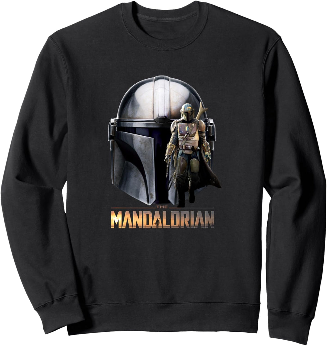 Star Wars The Mandalorian Helmet Portrait Mashup Sweatshirt