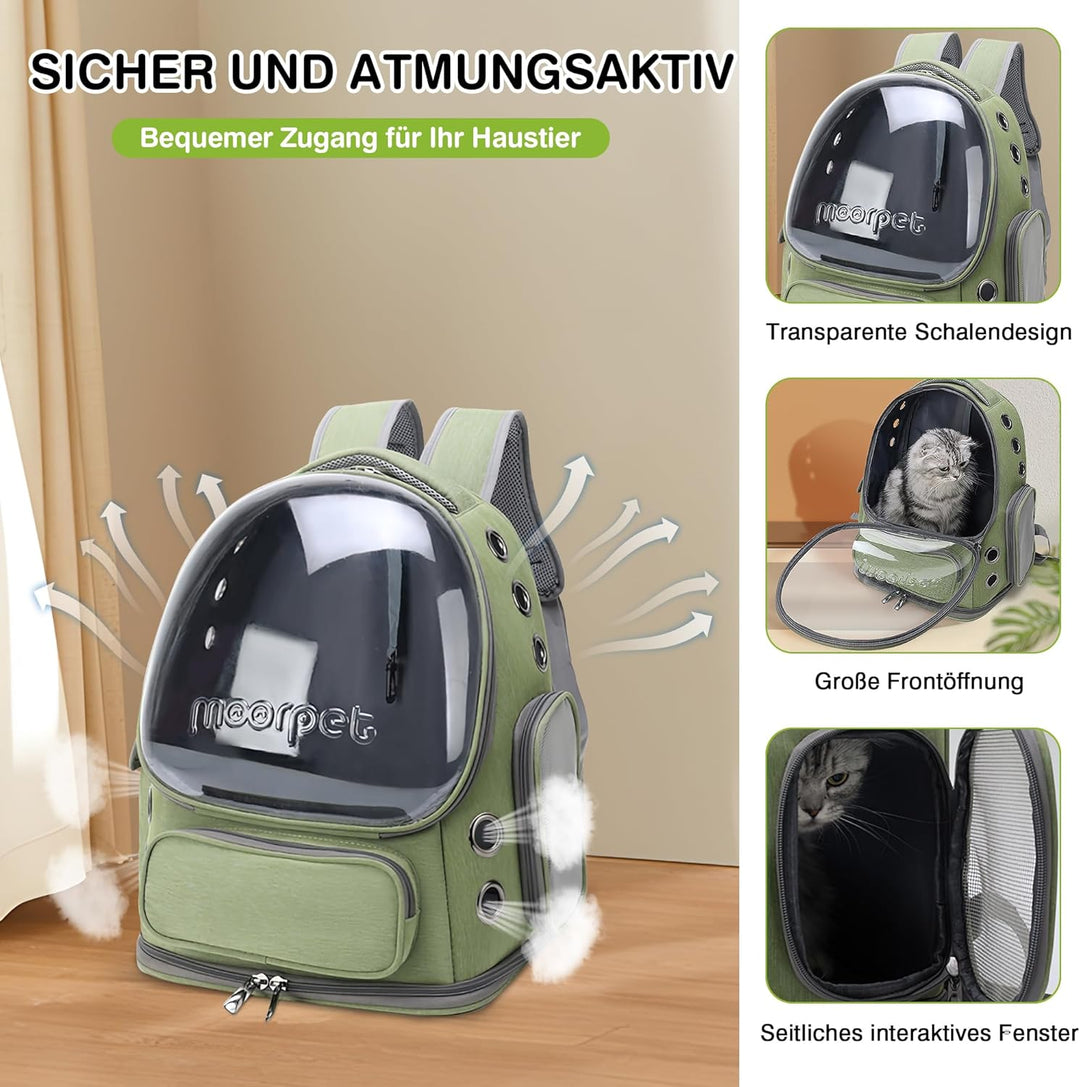 ALLSOPETS Katzenrucksack, Atmungsaktiver Bubble Rucksack für Katzen und Kleine Hunde bis zu 7,5kg, T