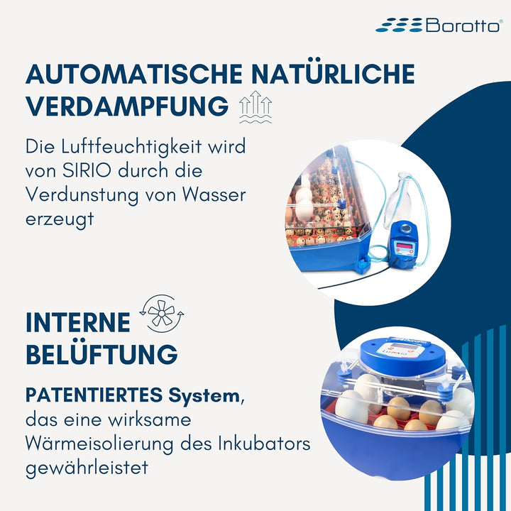Borotto LUMIA 8 Expert - Brutmaschine mit wärmeisolierendem Material mit antibakteriellem Zusatz und