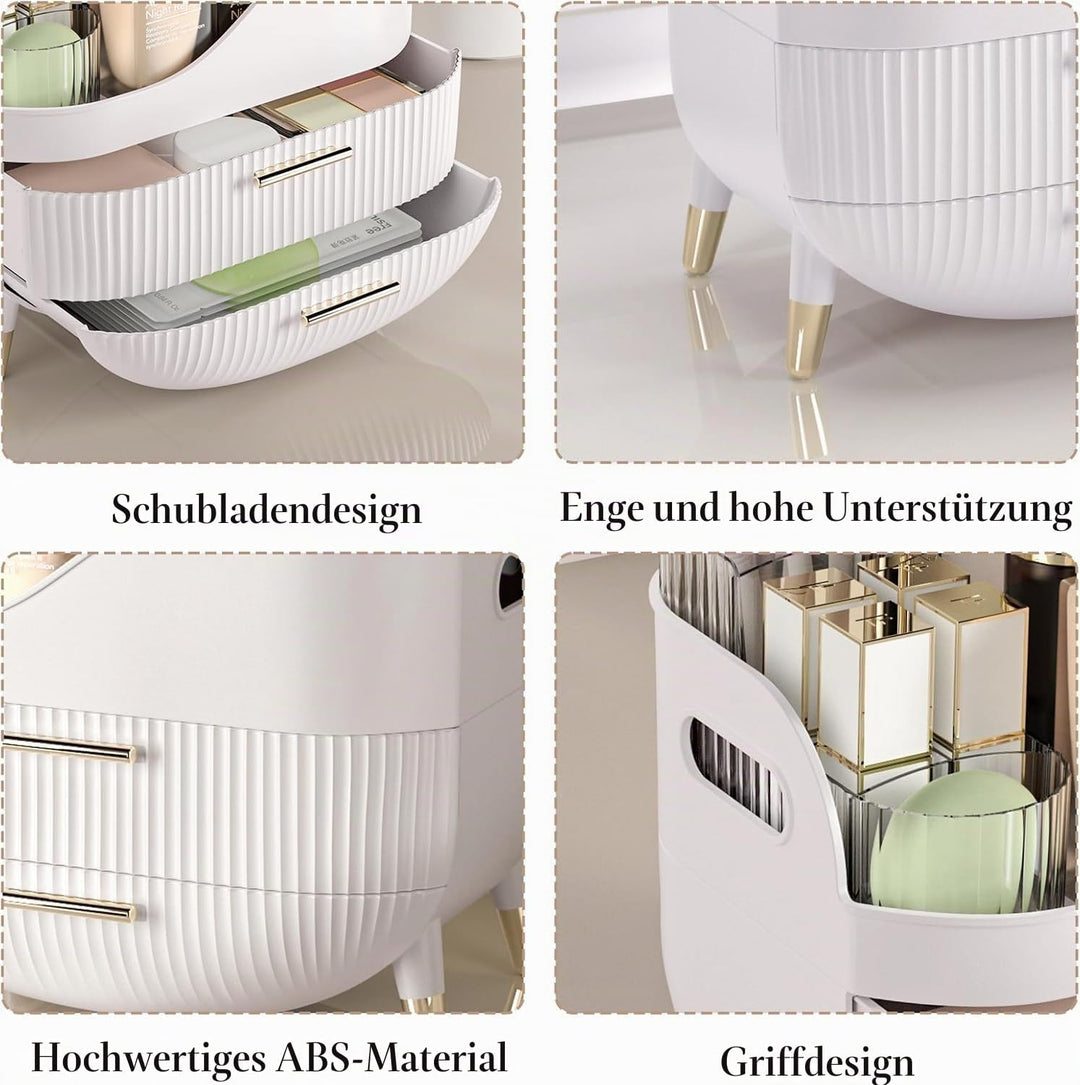 Kousee Makeup Organizer mit Schubladen, Hautpflege-Organisator für Vanity, Aufbewahrungsbox mit Grif