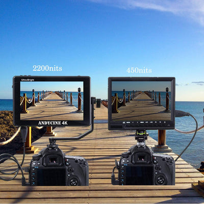 ANDYCINE C7 Kamera Monitor 7 Zoll Ultraheller 2200nit 1920x1200 Touchscreen 4K HDMI EIN/Aus mit Well