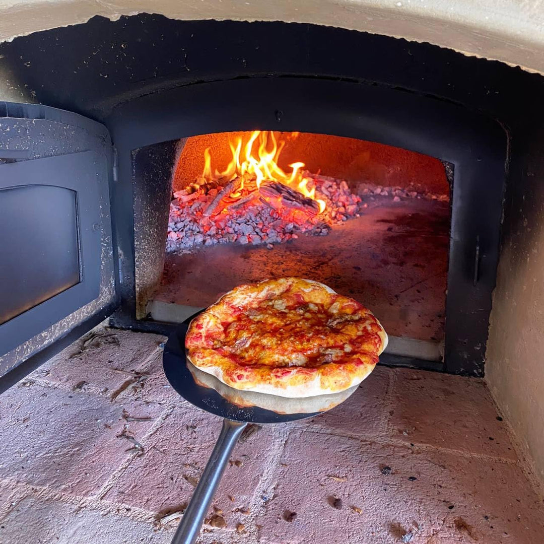 GIEMME Pizzaschaufelset mit 5 Stücke aus Edelstahl – Backblech (Gesamtlänge 120 cm)