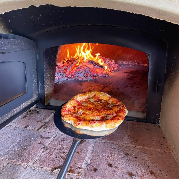 GIEMME Pizzaschaufelset mit 5 Stücke aus Edelstahl – Backblech (Gesamtlänge 120 cm)