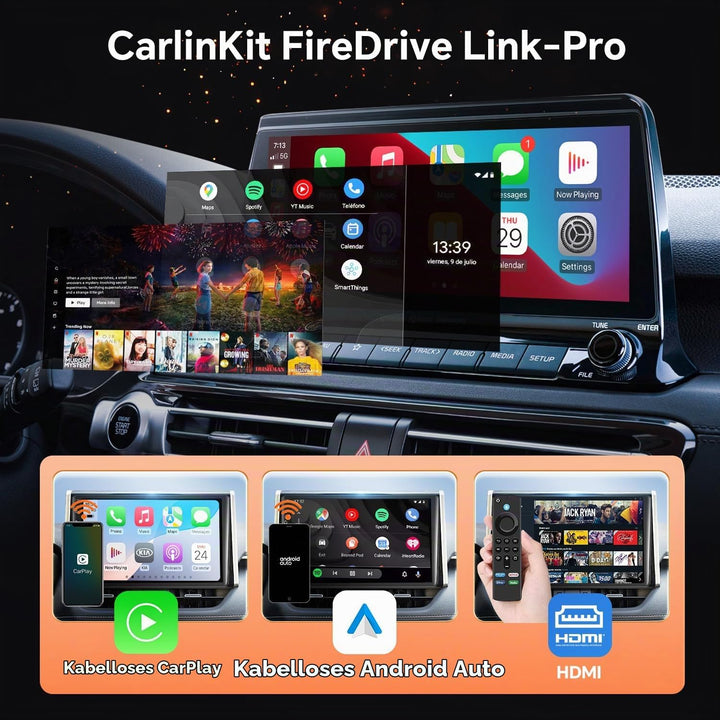 Carlinkit TV Stick FireDrive Link Pro Adapter, Verbinden Sie das Fire TV-Display mit dem Multimedia-