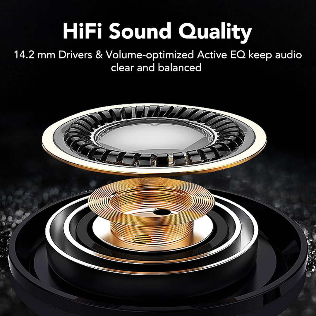 FAMOO Bluetooth Kopfhörer in Ear, 5.3 Kabellos, 42 Stunden Spielzeit mit Ladeetui, LED-Anzeige, Comf