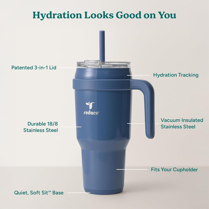 REDUCE Cold1 Becher mit Griff, vakuumisolierte Edelstahl-Wasserflasche für Zuhause, Büro oder Auto,