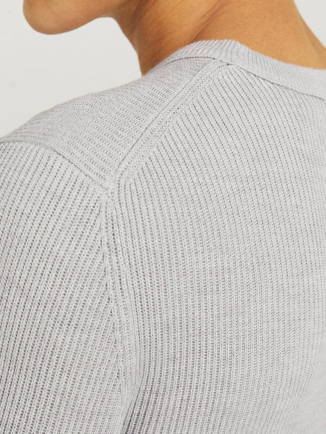 JACK & JONES Male Strickpullover Einfarbig Strickpullover XS Light Grey Melange, XS Light Grey Melan