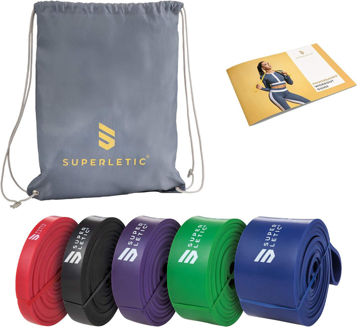 SUPERLETIC Powerbands, Widerstands-Fitness-Bänder, einzeln oder im Set, Pullup-, Resistance und Body