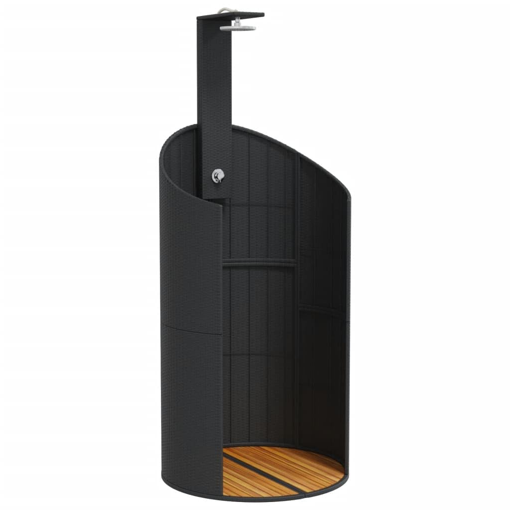 Gartendusche, Outdoor Dusche mit Lattenboden Stahlrahmen, Terrassendusche für Pool Schwimmbad, Garte