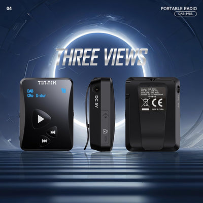 Tin-Nik DAB-398S tragbares DAB/DAB+/UKW-Radio, digitales Taschen-RDS UKW-Mini-Radio mit wiederauflad