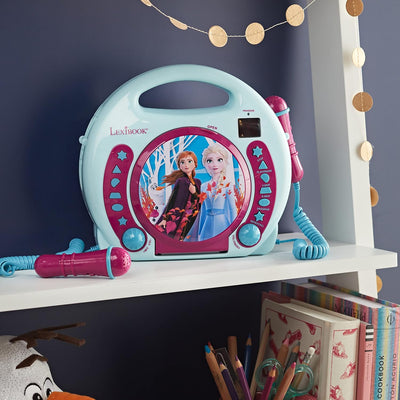 Lexibook Disney’s Die Eiskönigin, Anna und Elsa CD-Player mit 2 Spielzeug-Mikrophonen, Kopfhöreransc