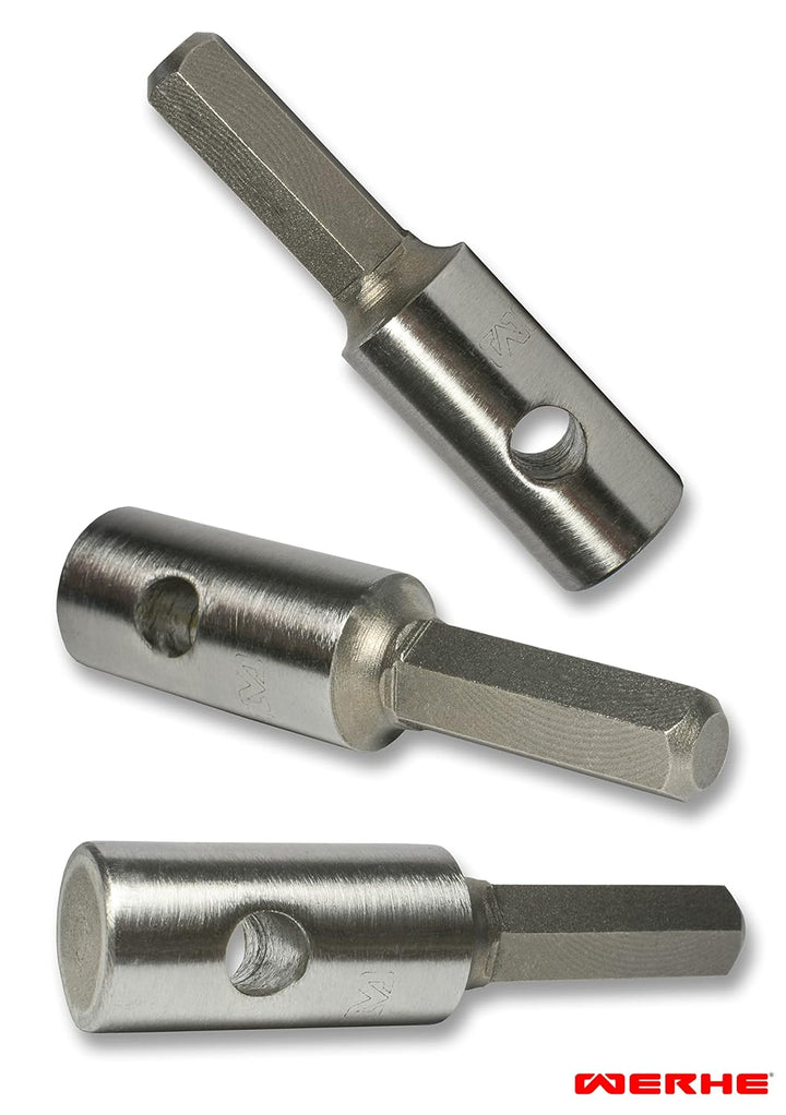 WERHE® Profi Bohrer VollStahl, Erdbohrer für bohrmaschine 60 mm extrem robust mit Hex Adapter - Pfah