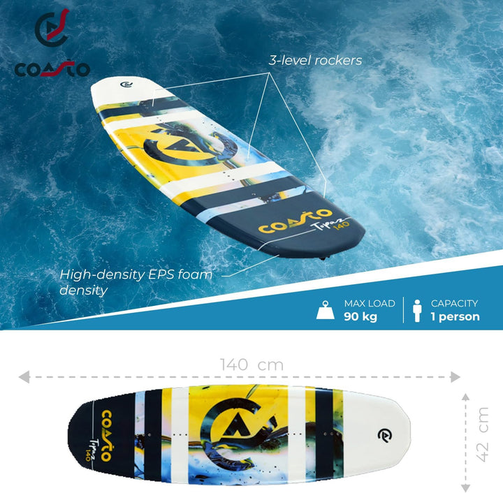 COASTO - PB-CWKBTOPAZ Wakeboard Coasto Topaz 140 – leicht, bequem und praktisch