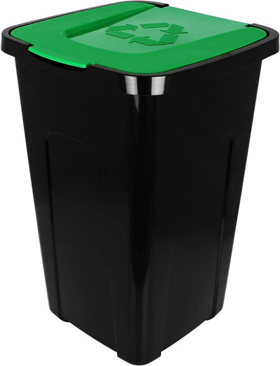 TW24 Mülleimer 50L mit Klappdeckel 3er Set Recycling Abfalltonne Mülleimer Abfalleimer