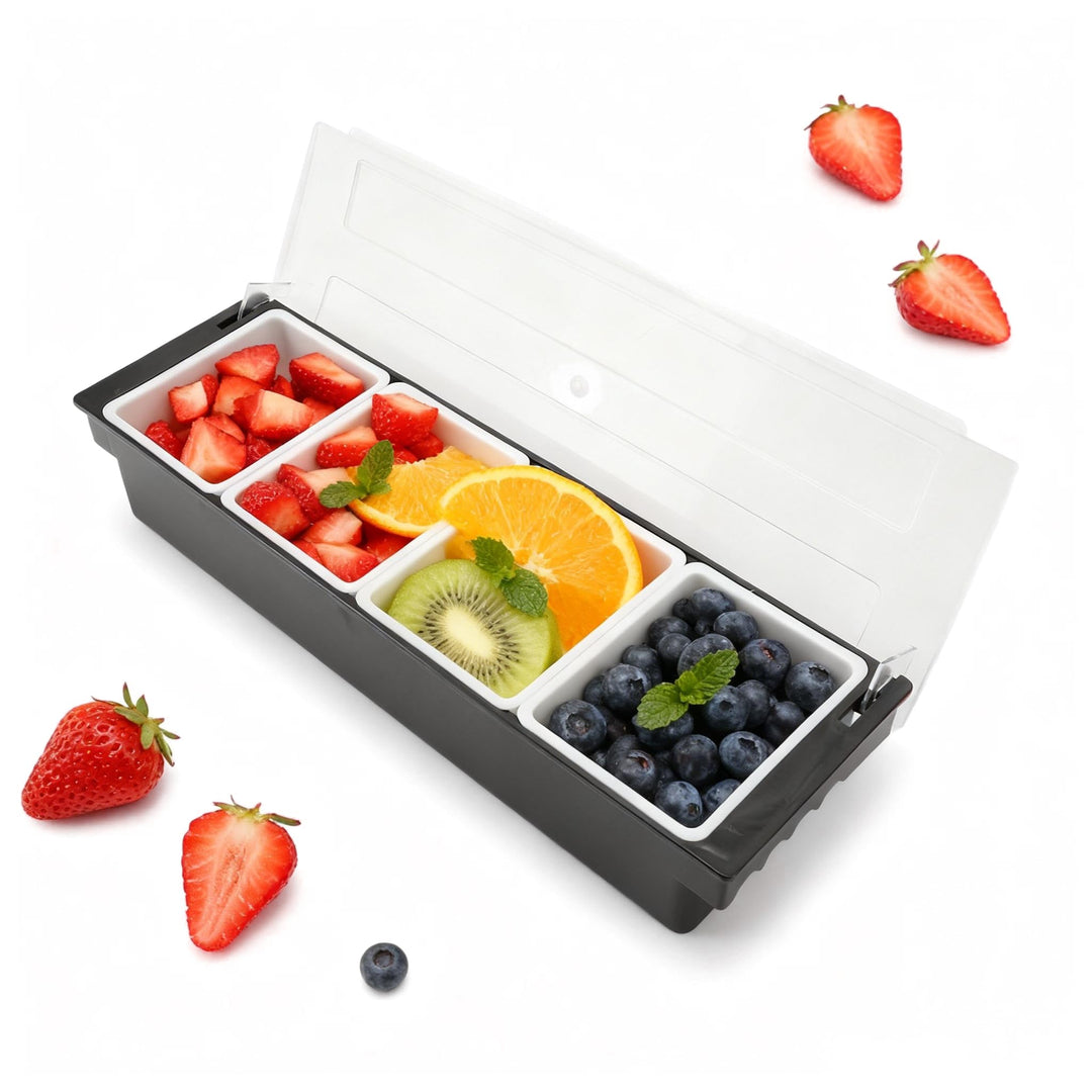 Obst Container Box Eis Party Servier Bar Eisgekühlter Gewürzspender mit Transparentem Deckel, Würzmi