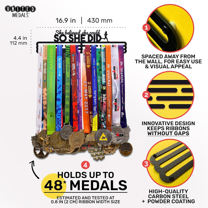 United Medals She Believed She Could So She Did Medaillenhalter Edelstahl | Medaillen Aufhänger | Me