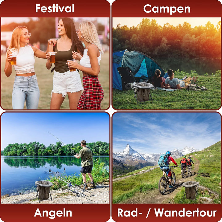 Weidebach® stabile Campingtoilette mit geringem Gewicht, einfach transportierbare Klapptoilette inkl