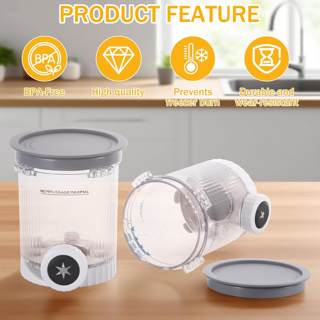 Hejo 2 Stück Behälter für Ninja Swirl, Eisbehälter für Ninja Creami Swirl NC700EU NC701EU-Serie, 480