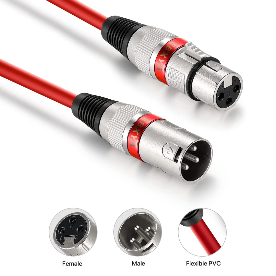 EBXYA XLR Kabel 2-Pack 15M - Symmetrisches Mikrofonkabel & DMX512 Patchkabel - Je 15m Stecker auf Bu