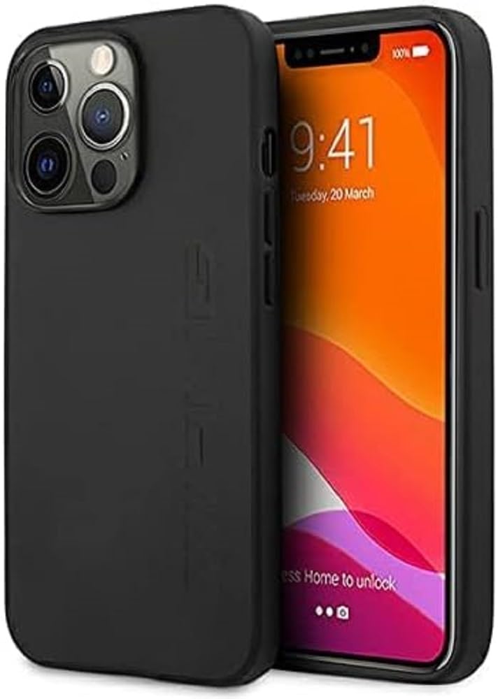 AMG AMHCP13LDOLBK Hülle für iPhone 13 Pro / 13 6,1" schwarz Leather Hot Stamped