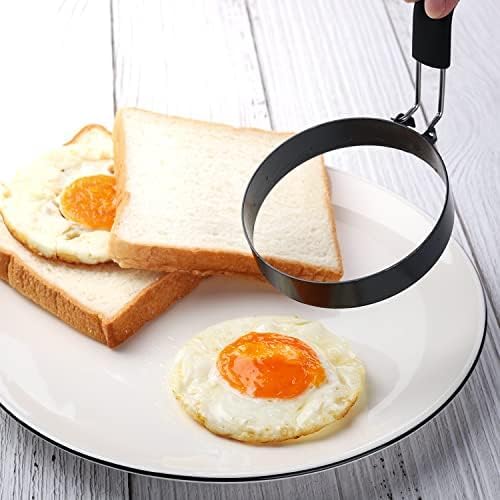 Eierringe, 8 Packungen Edelstahl-Pfannkuchenformen und Eierring-Set, antihaftbeschichtet, runde Eier