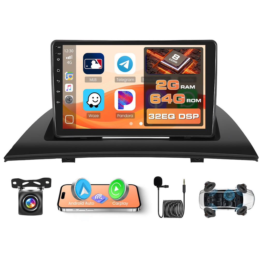 [8Cores 2G+64G] Hikity Autoradio Navi Für BMW X3 E83 2004-2012 Android 15 Touch Display mit FM RDS 3