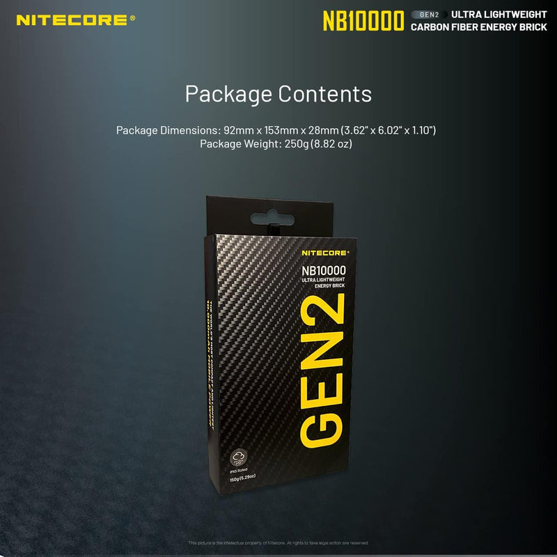 Nitecore NB10000 Externer Akku 10.000 mAh, Schwarz Single, Single