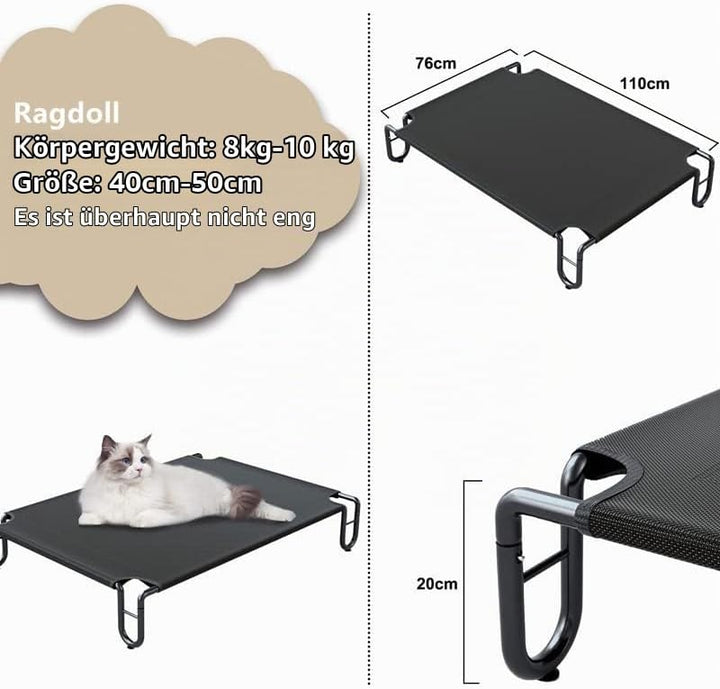 FAYDUDU Hundebett Grosse Hunde Hundeliege Outdoor Erhöhte Hundebett mit Kühlender Wirkung Katzenbett