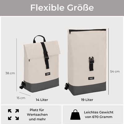 LARKSON Fahrradtaschen für Gepäckträger Damen & Herren Sand Grau - Tammo Bike - 2 in 1 Fahrrad Tasch
