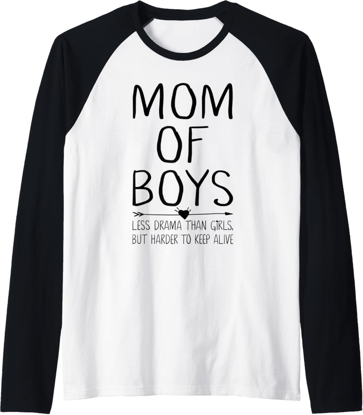 Motherhood Gift for Mama Superhero Mother Funny Mom of Boys Raglan