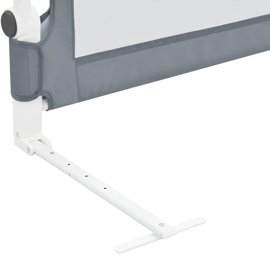 Kleinkind Bettschutzgitter Grau 120x42 cm Polyester klappbar höhenverstellbar atmungsaktiv Schutzgit