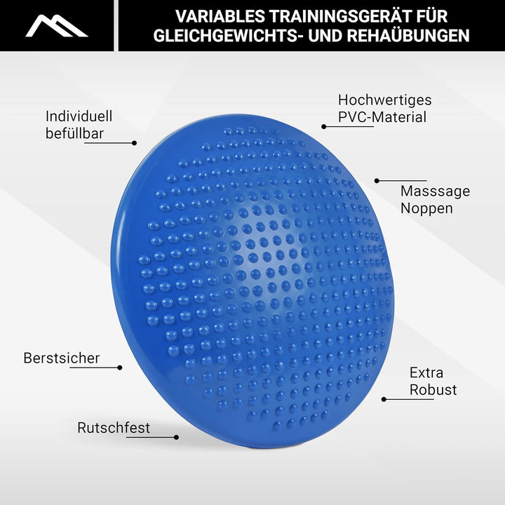MSPORTS Ballsitzkissen inkl. Pumpe und Übungsposter | ca. 32 cm Durchmesser mit Noppenoberfläche - i
