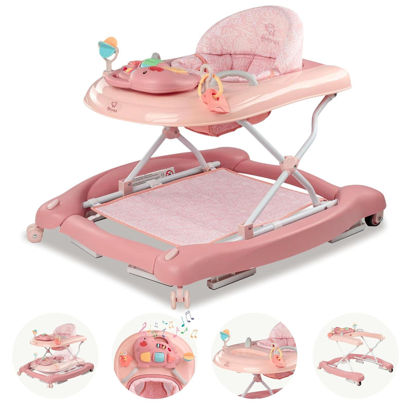 BRONEA® 5-in-1 Babywalker Gehfrei | Lauflernhilfe mit Schaukelfunktion, Musik & Licht | Laufhilfe fü