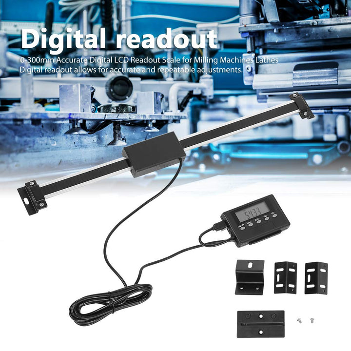 Digitalanzeige Kit, 0-300 mm Präzise Lineare LCD Digitalanzeige Skala für Fräsmaschinen Drehmaschine
