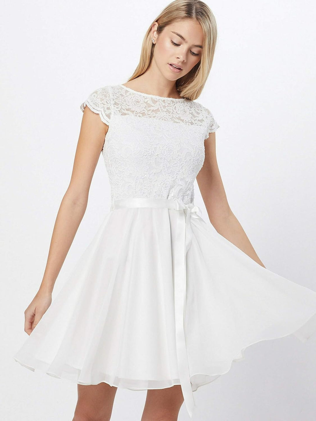 SWING Damen Cocktailkleid 36 Weiss., 36 Weiss.