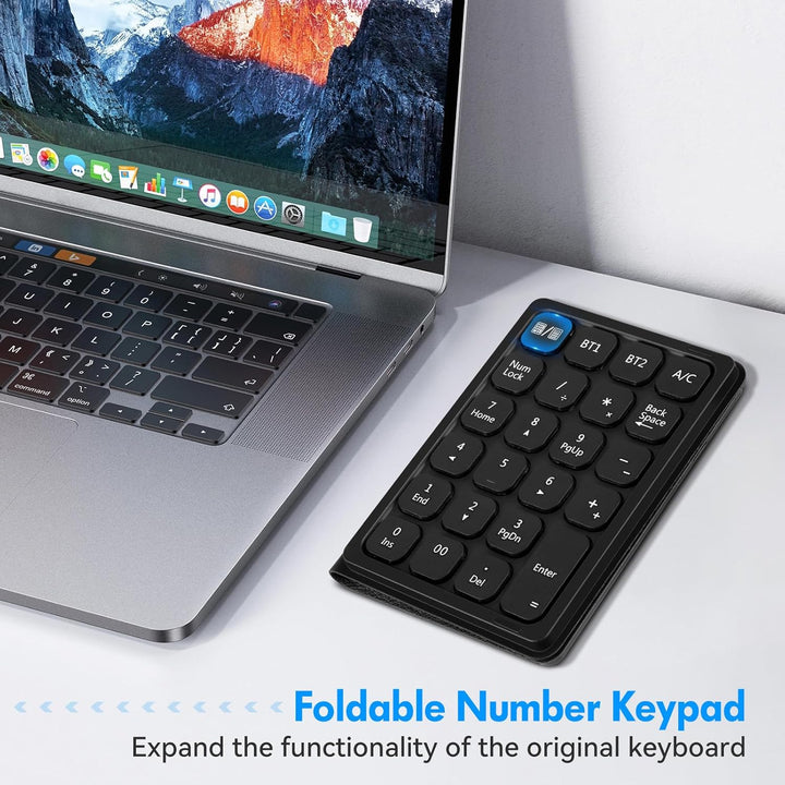 Bluetooth Numpad, Luckits Tragbar Ziffernblock kabellos mit Display & Touchpad-Rechner 23 Tasten Fal