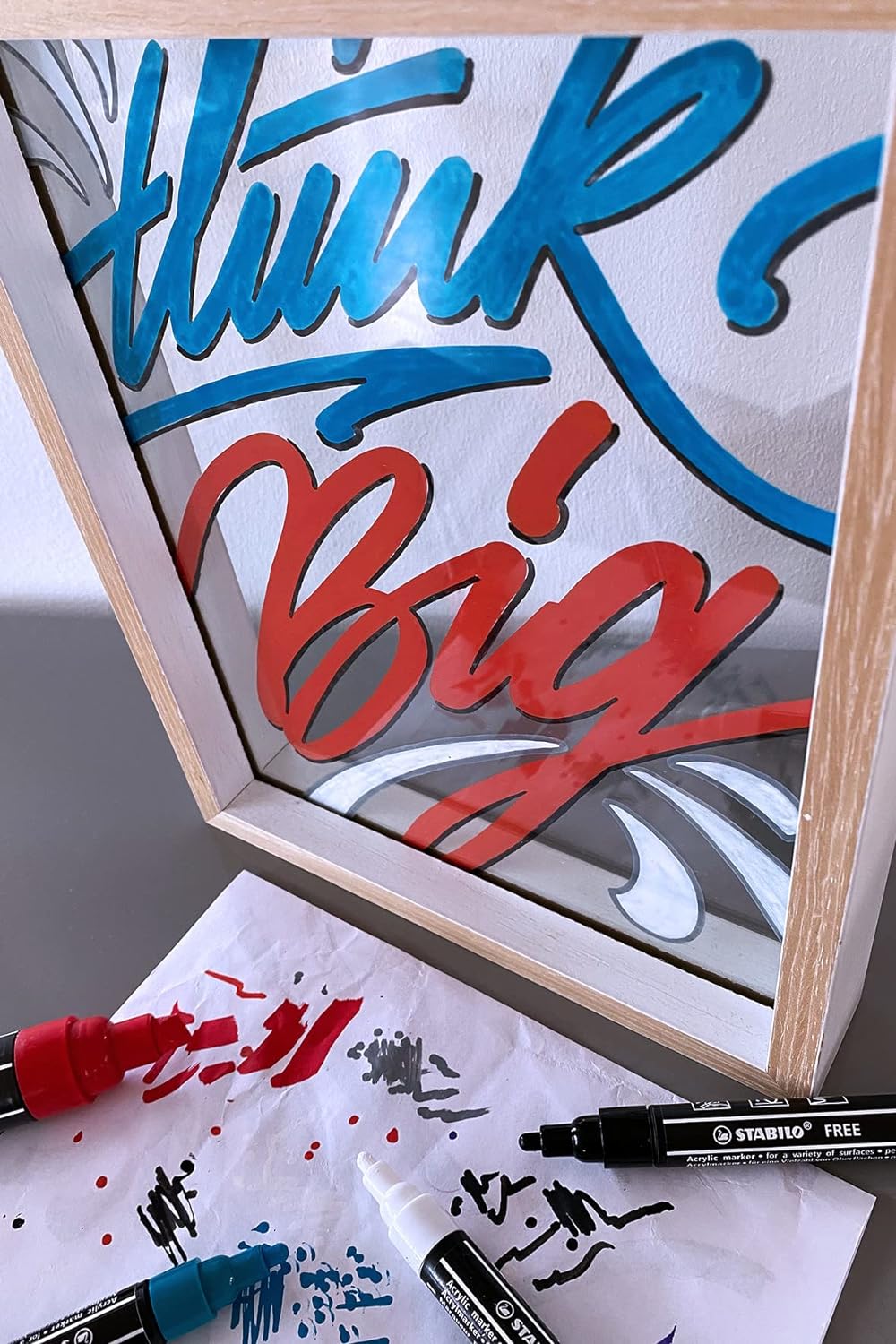 Acrylmarker - STABILO FREE Acrylic - T800C Keilspitze 4-10mm - Seaside - 5er Pack - mit 5 verschiede