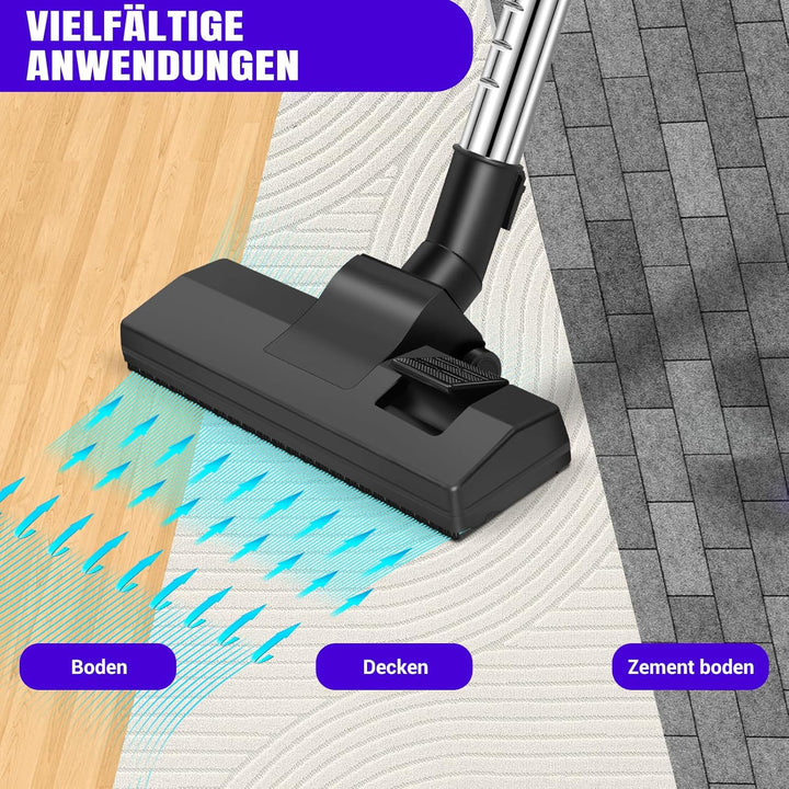 Staubsauger für Tierhaare 1500W - Zylinder Staubsauger ohne Beutel mit 5m Teleskoprohr für alle Böde