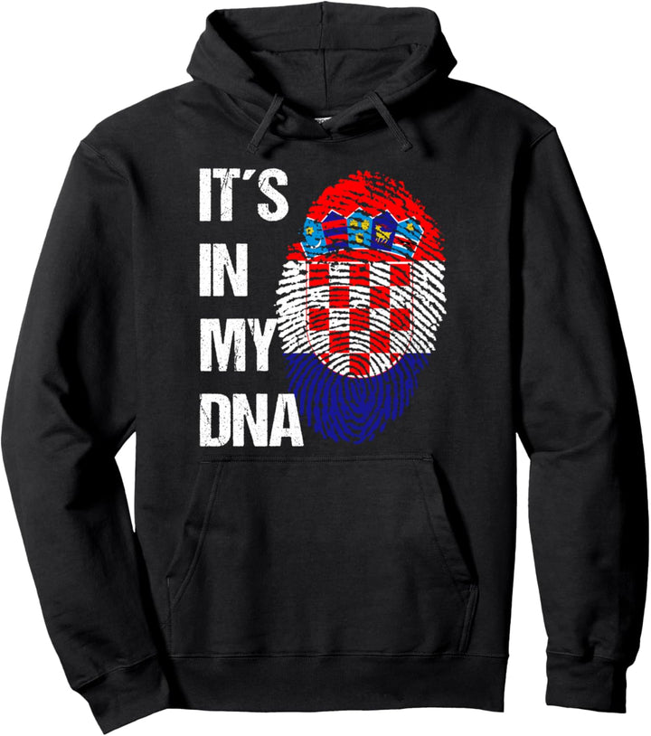 Kroatische Flagge DNA - Fingerabdruck - Kroatien Geschenk Pullover Hoodie