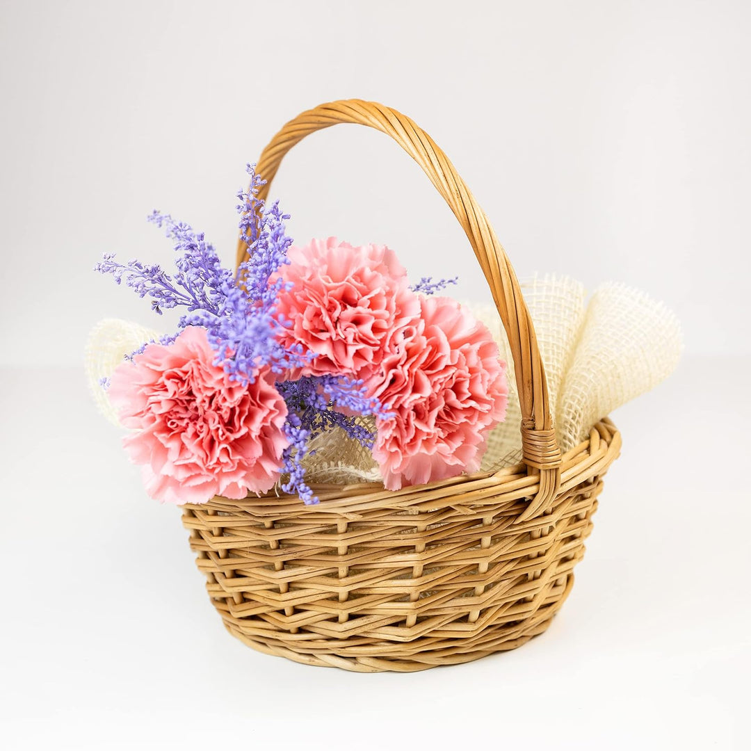 Creative Home Kleiner Weidenkorb mit Henkel | Klein 22 x 22 x 26 cm (+/- 2 cm) | Handgeflochtener, G