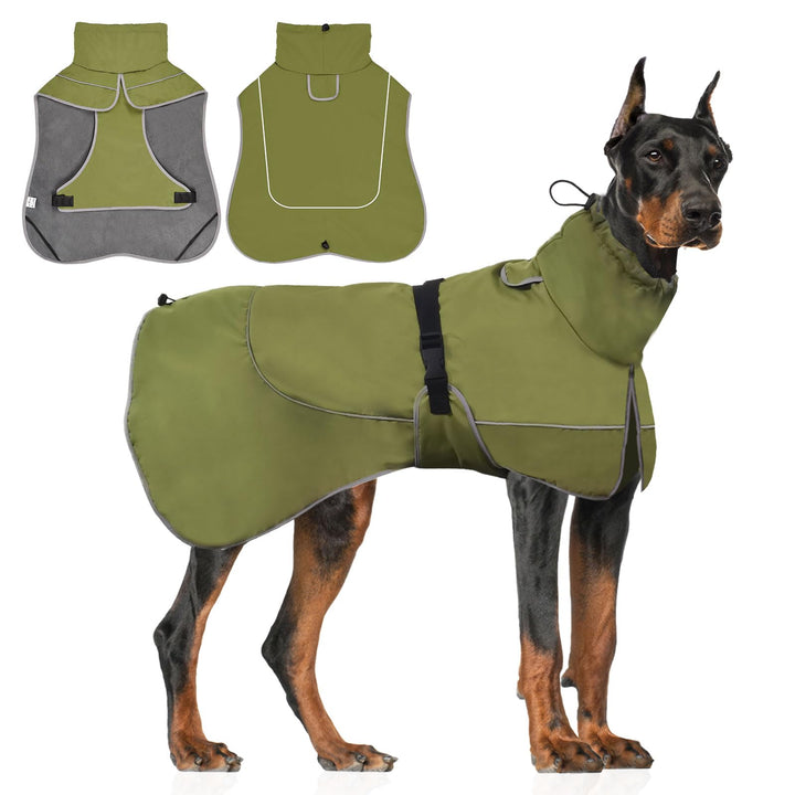 WUFANC Hundemantel Wasserdicht - Reflektierende Hundejacke mit Verstellbarem Verschluss für alle Jah