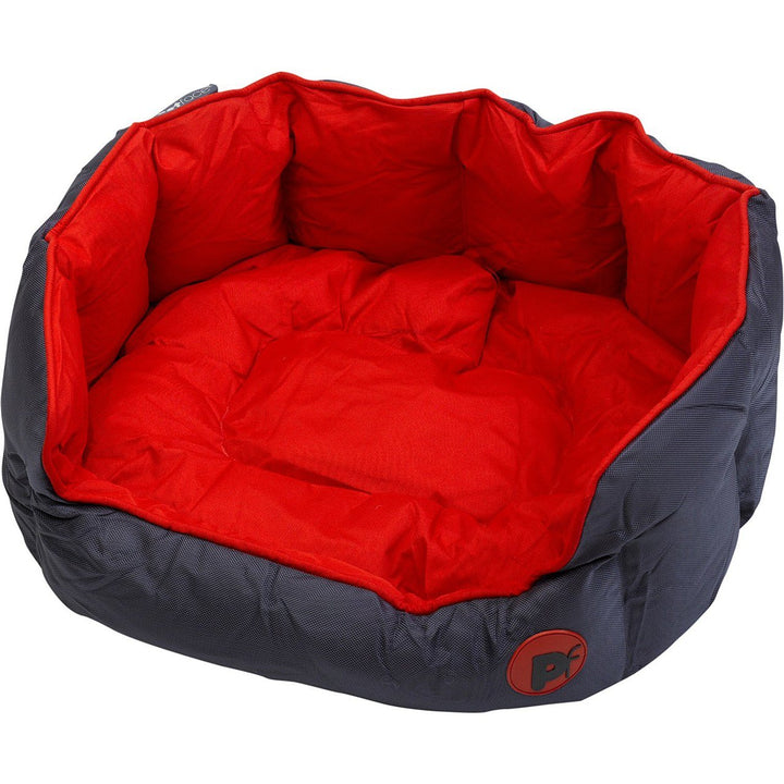 Petface Oxford - Hundebett, oval, rot, M rot M, rot M