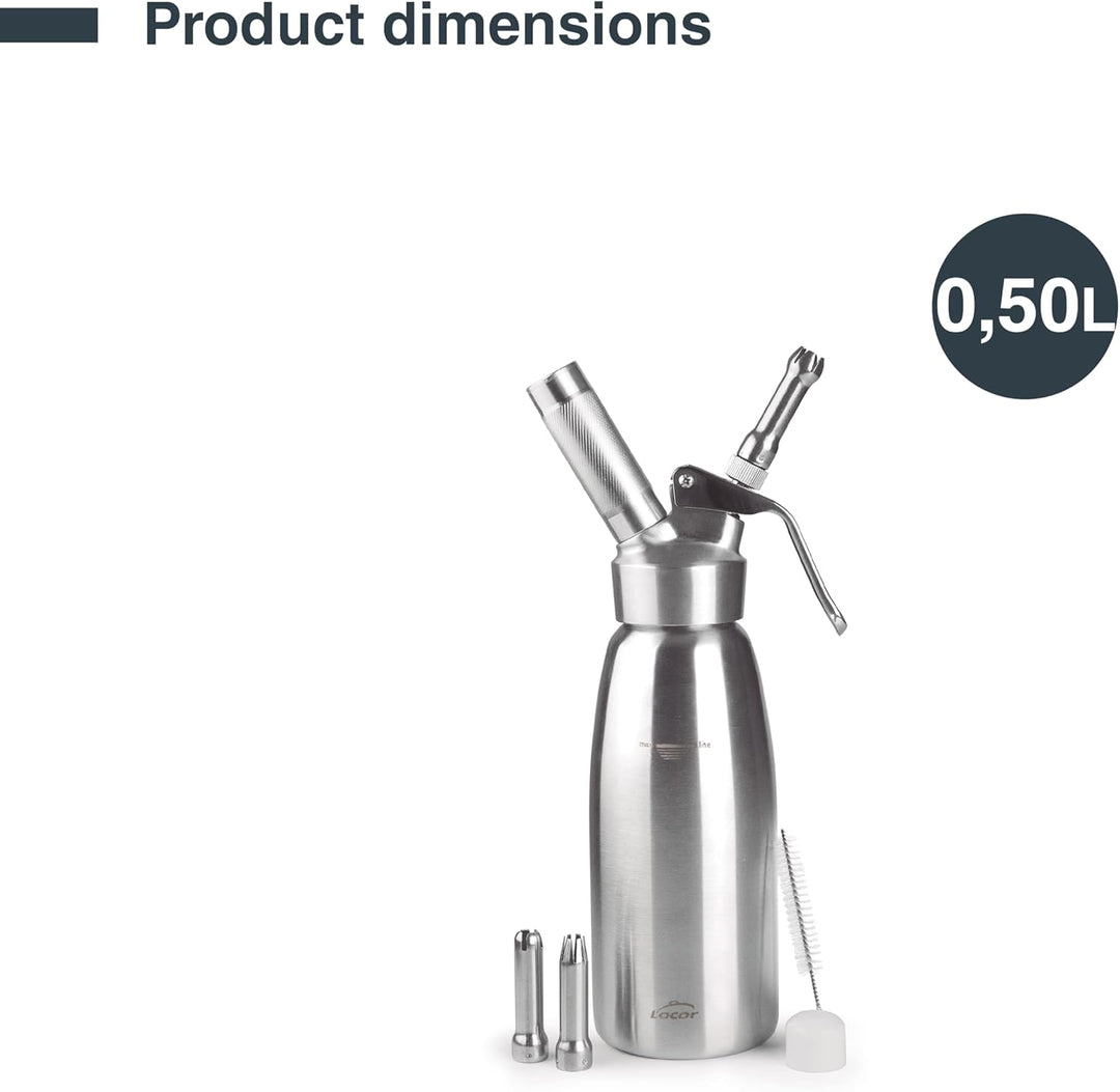 Lacor - 68300 - Siphon, Epikureischer Siphon, Robust & Langlebig, Edelstahl 18/10, Heiss- und Kaltsc
